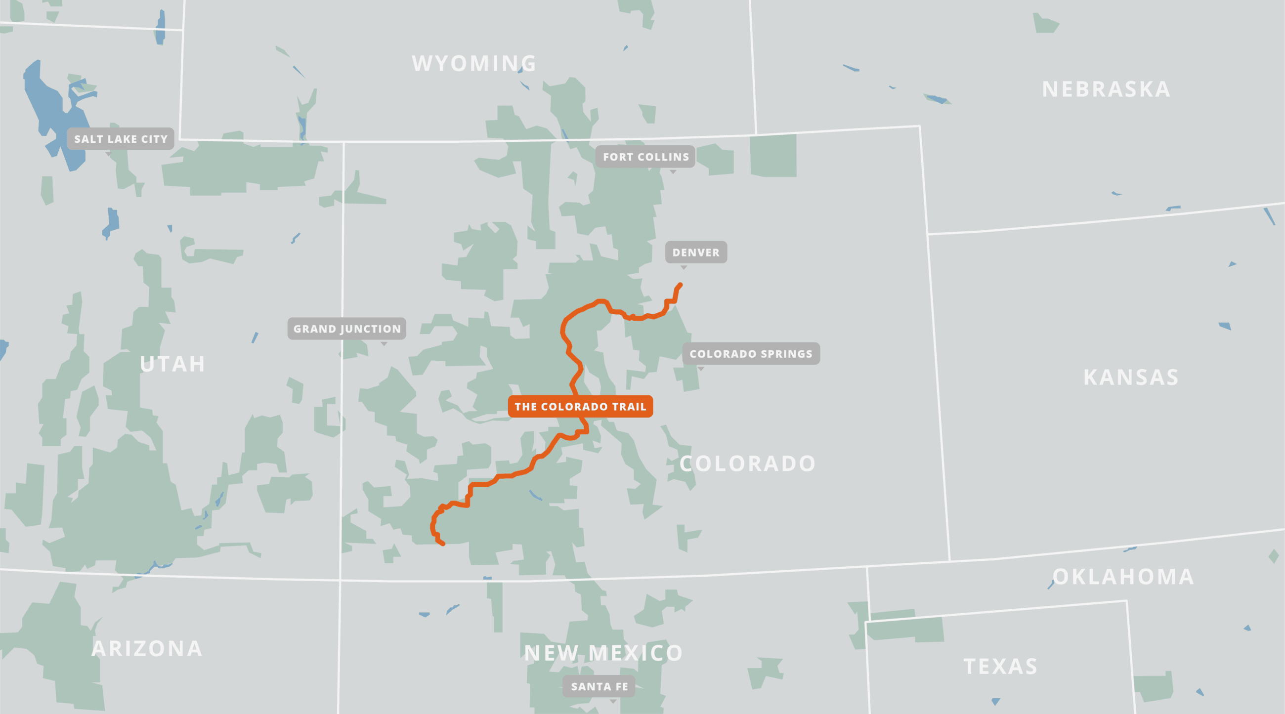 A map of the Colorado Trail.