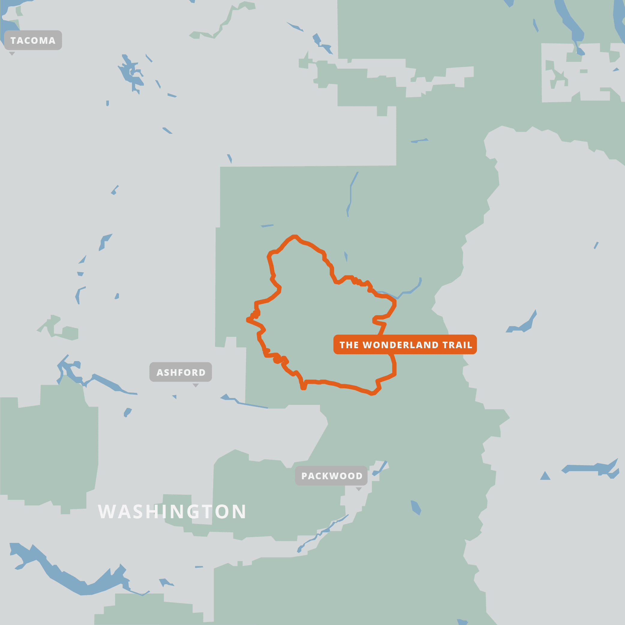 A map of the Wonderland Trail.