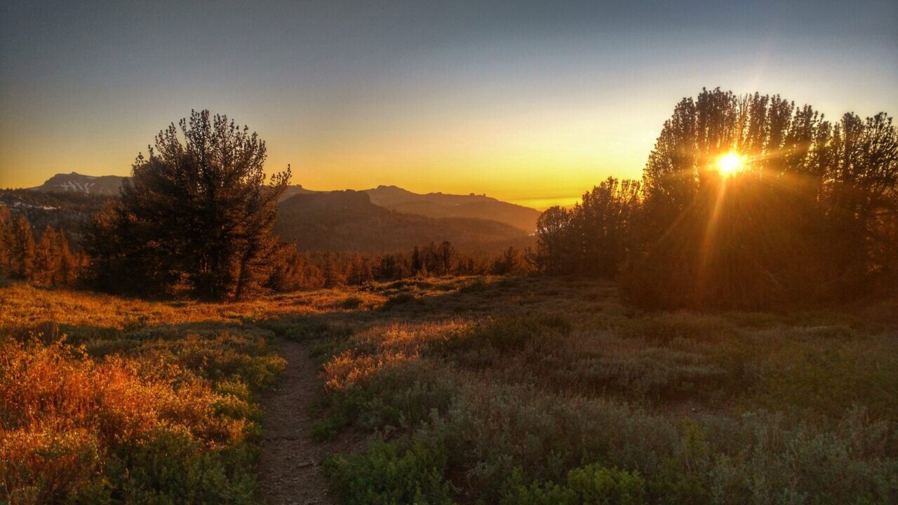 A beautiful sunset on the trail.