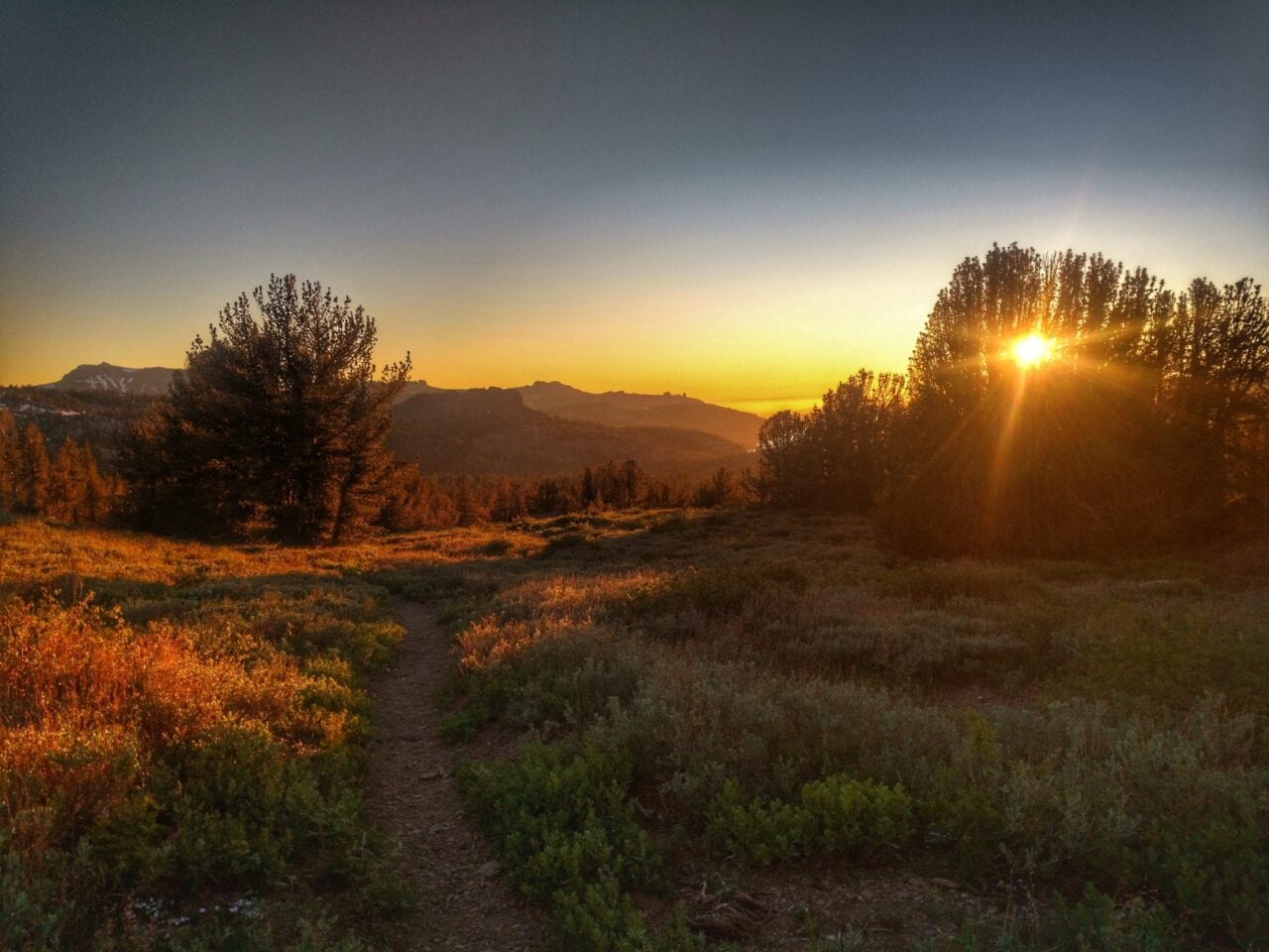 A beautiful sunset on the trail.