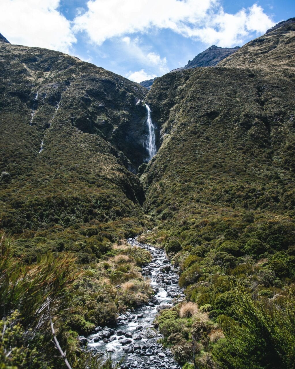 A waterfall in New Zealand.