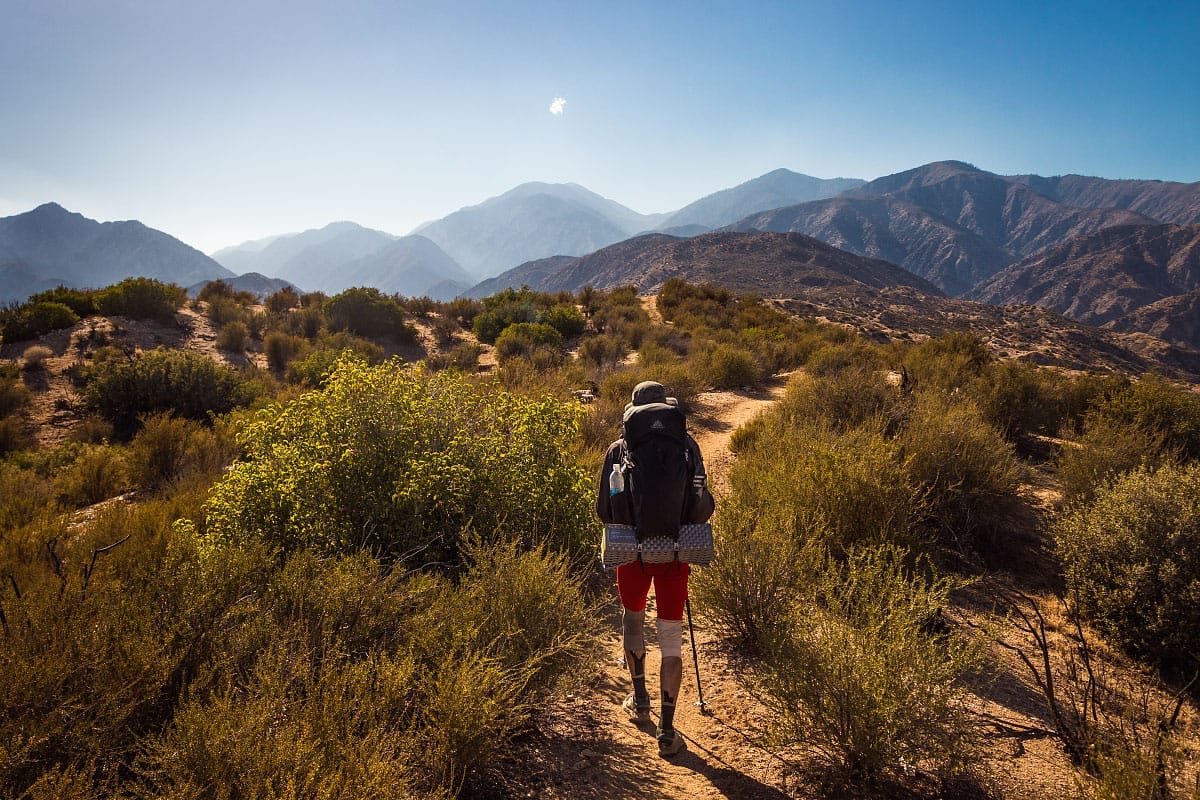 A hiker in the desert.