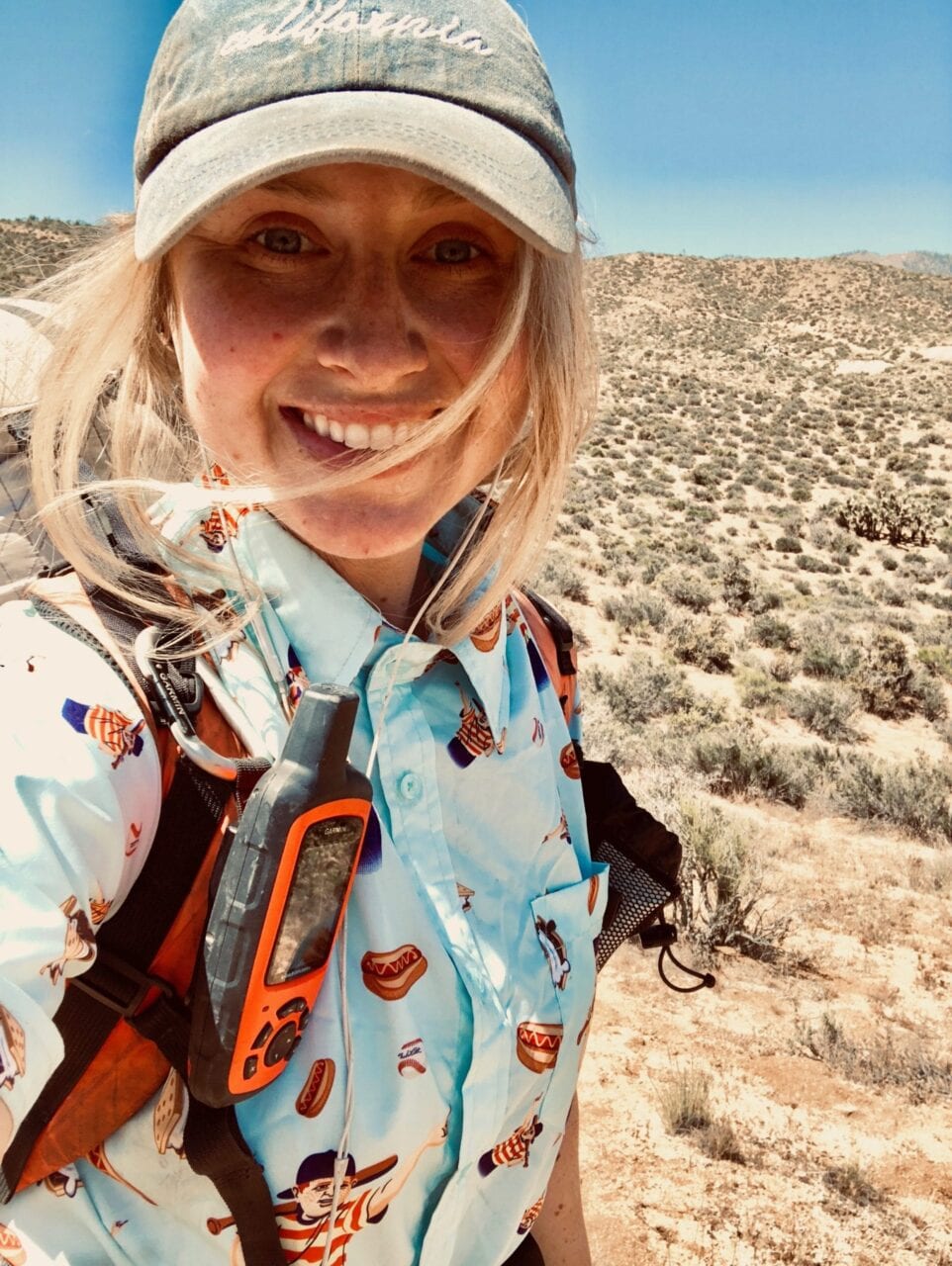 A woman hiking the Pacific Crest Trail.