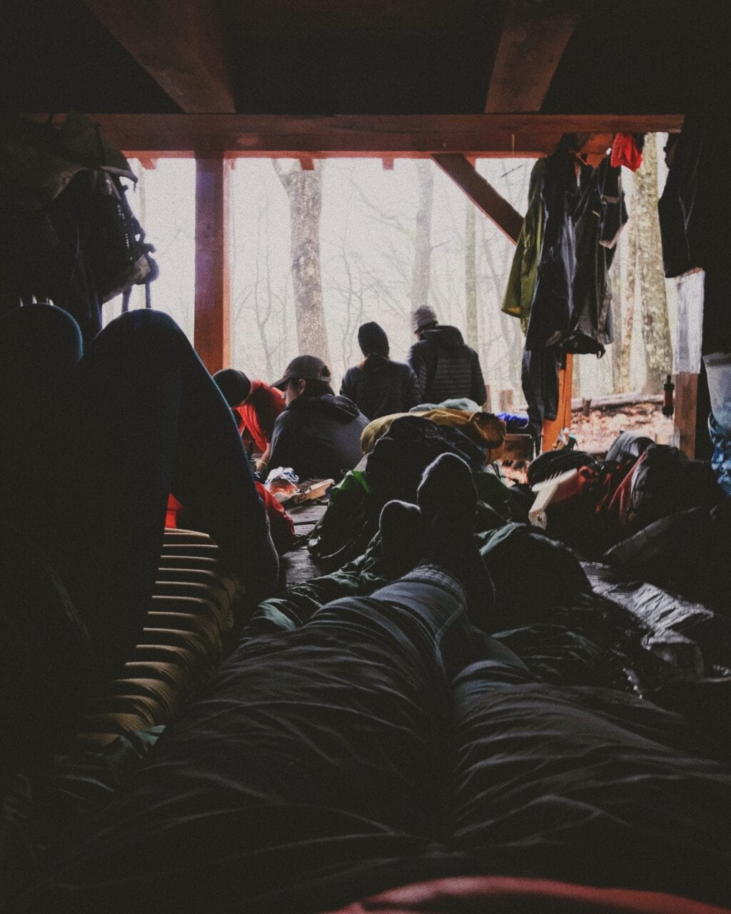 A shelter on the Appalachian Trail.