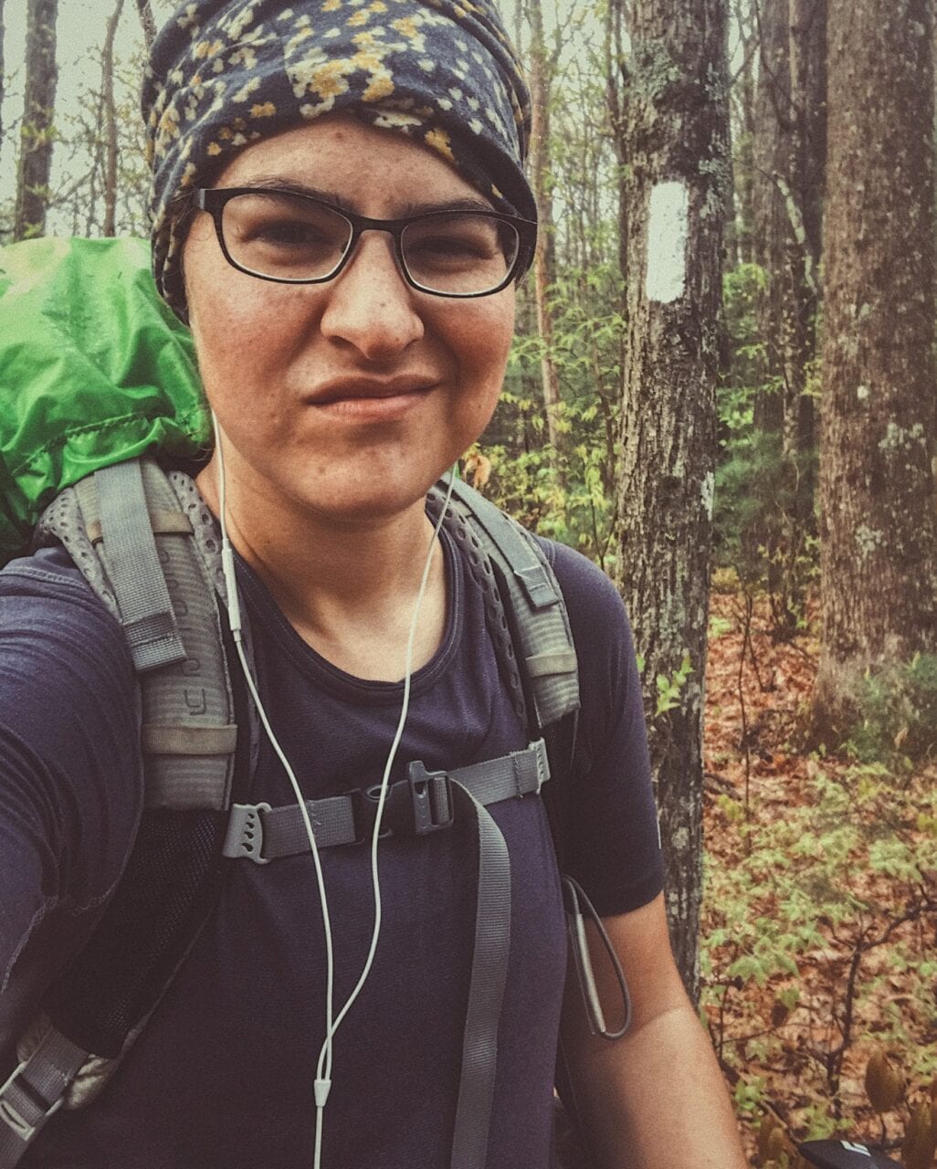 A headshot of a hiker.