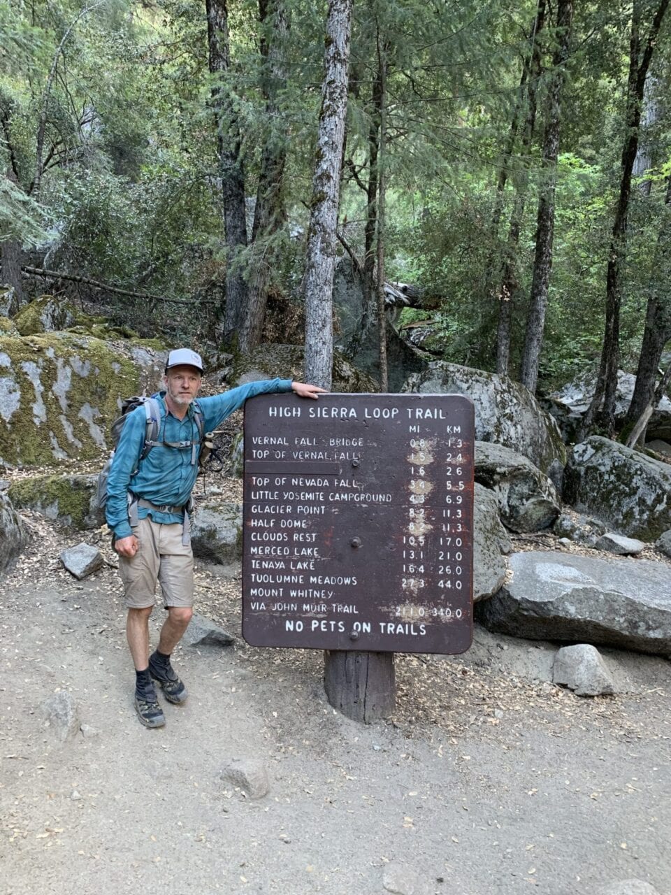 A hiker on the John Muir Trail.