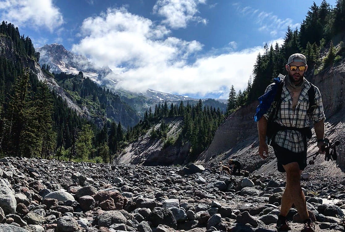 A hiker on the Pacific Crest Trail.