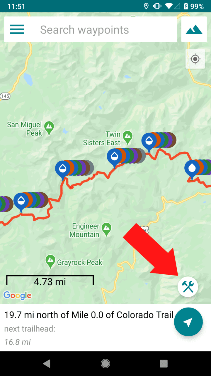 Tap the tools button.