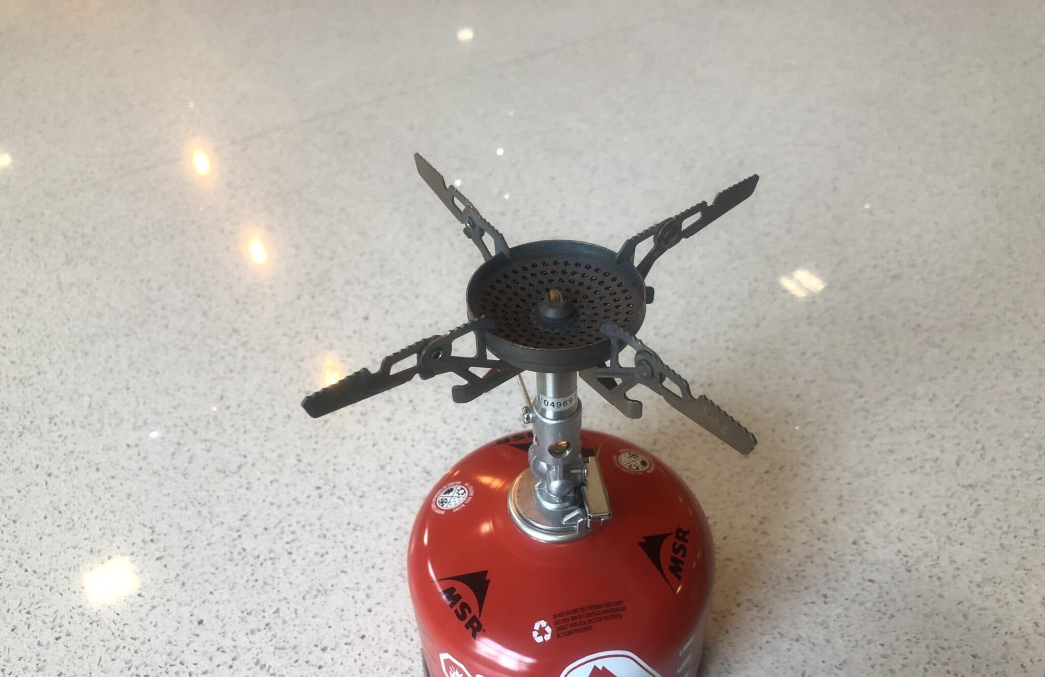 Soto WindMaster stove attached to a fuel canister