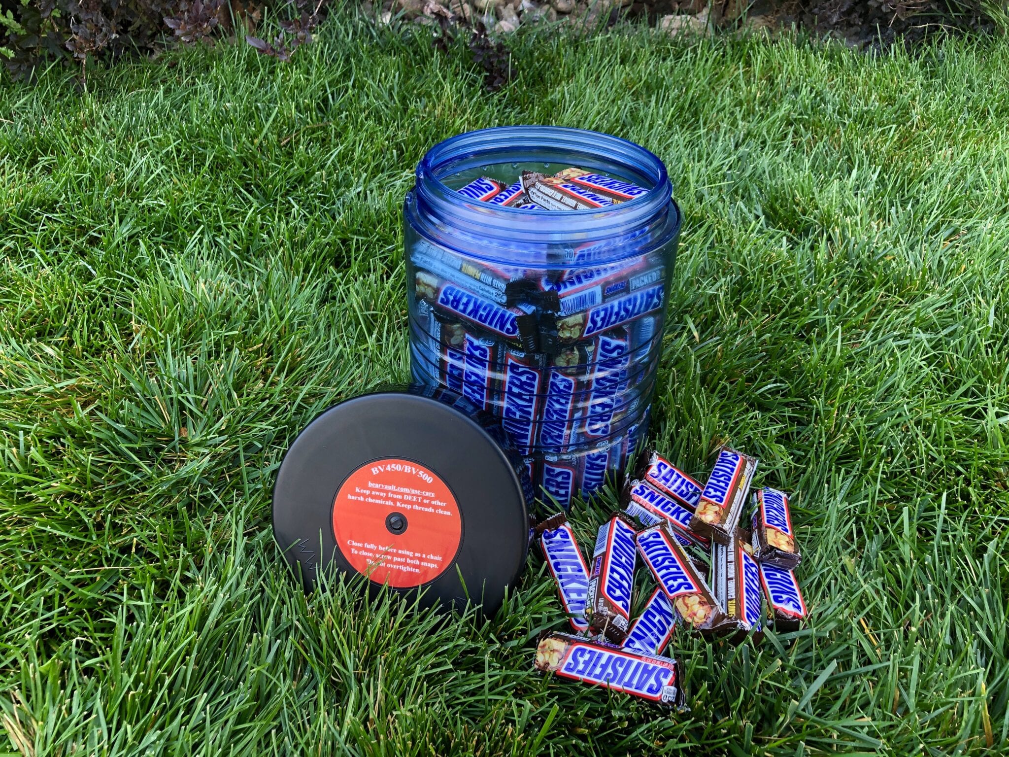 A BV500 bear canister full of snickers.