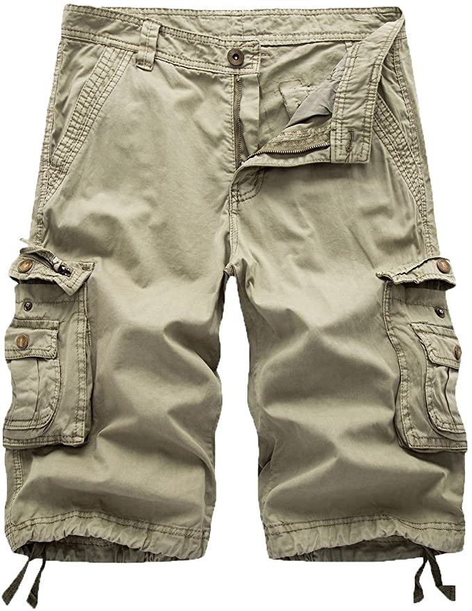 khaki cargo shorts