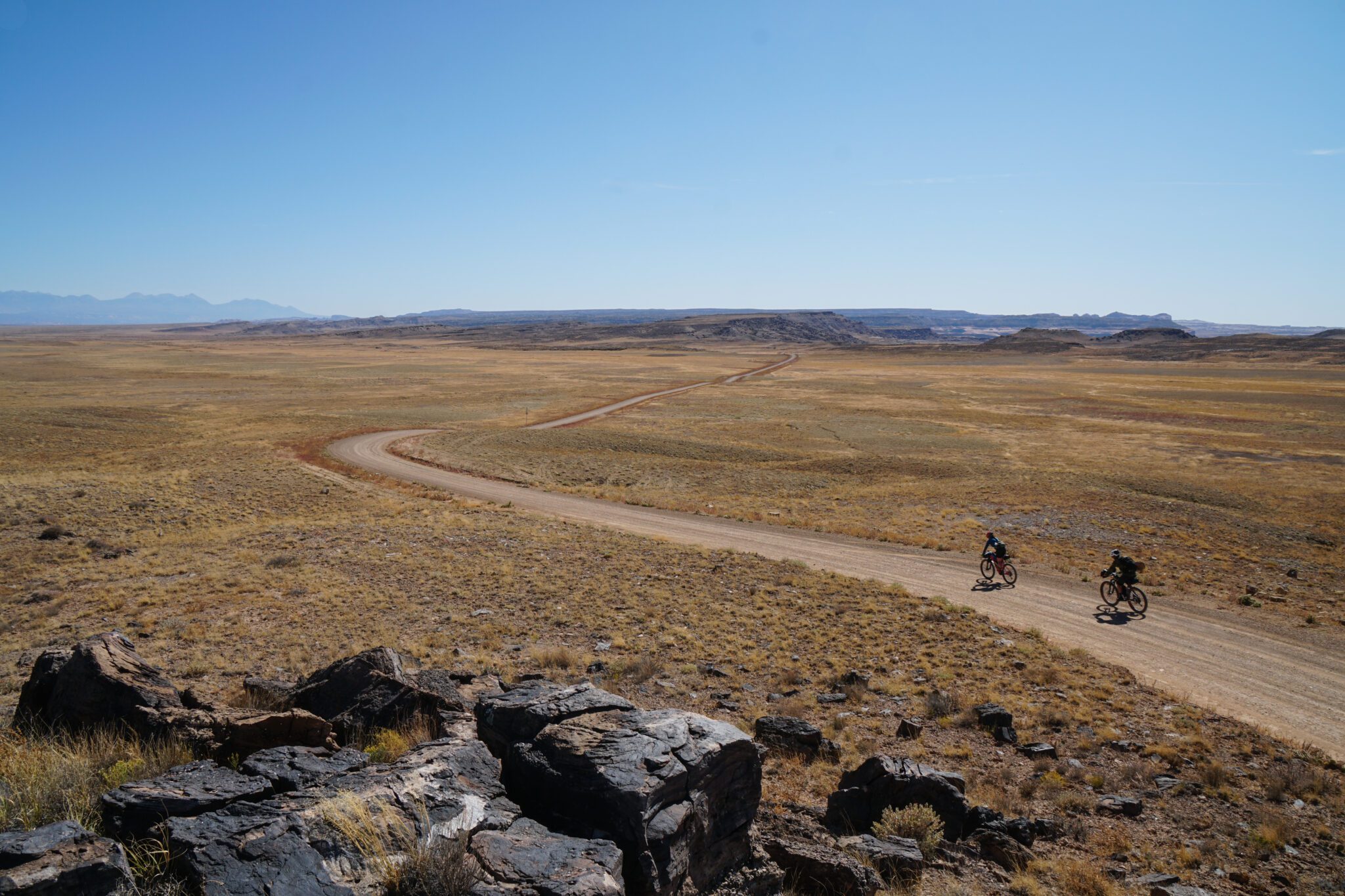 two bikepackers riding on the Bears Ears L