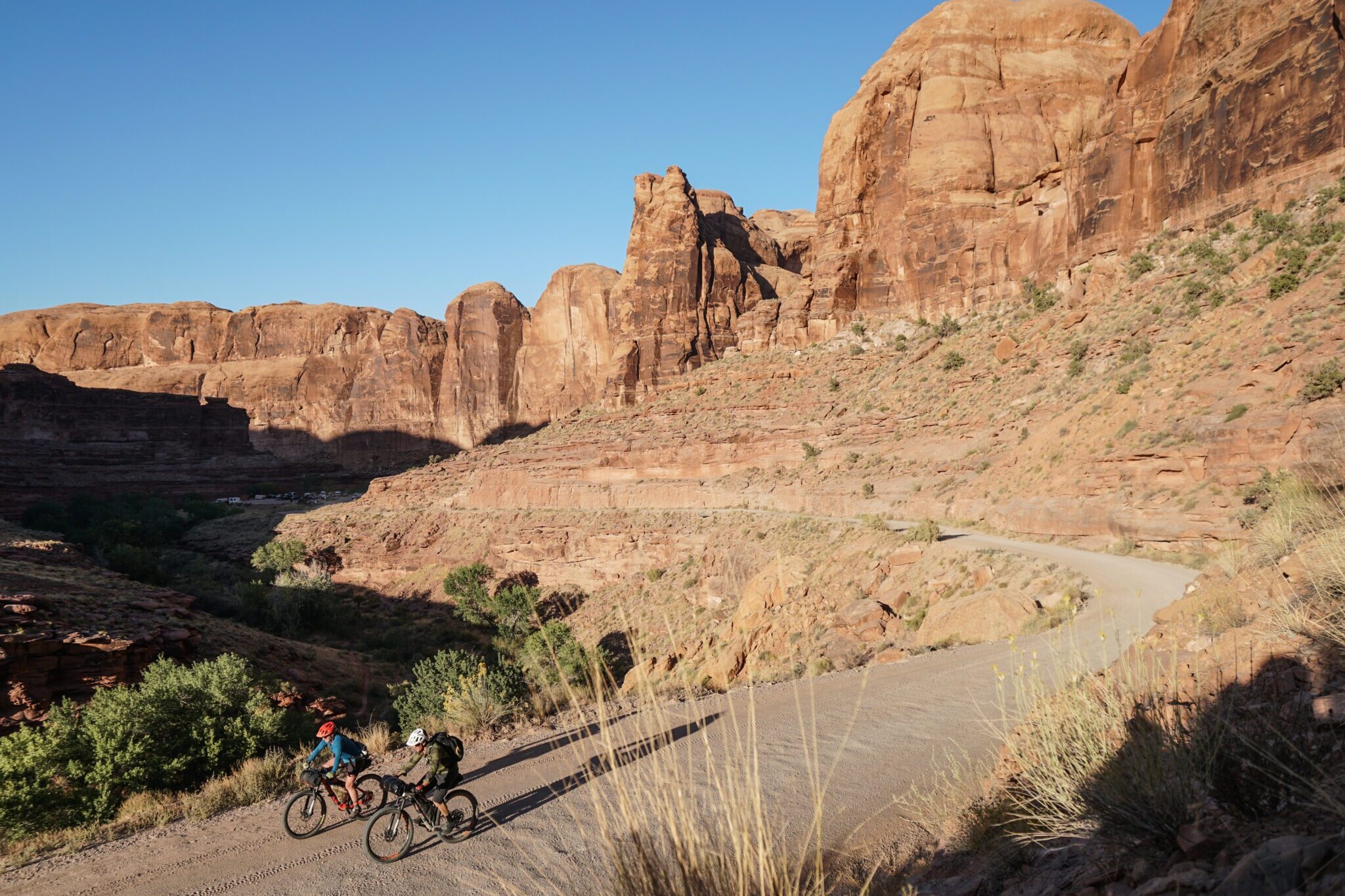 two bikepackers riding on the Bears Ears Loops